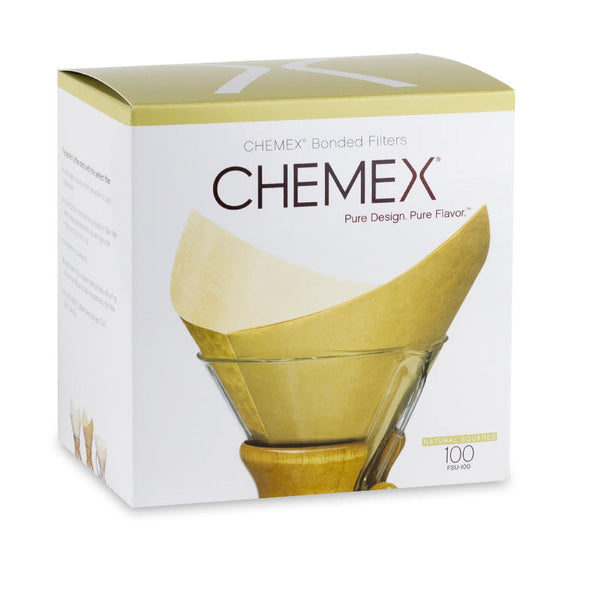 Chemex Bonded Filters FSU-100 Pre-Folded Squares, Natural