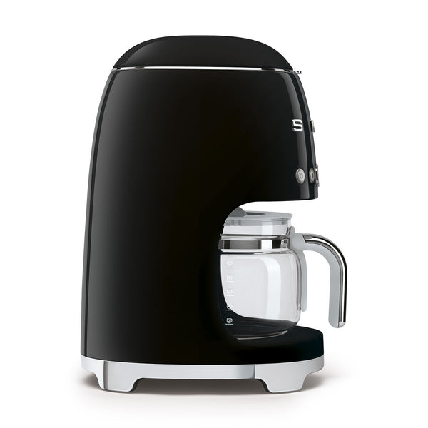 Black Smeg 50s Style Drip Filter Coffee Machine, right side