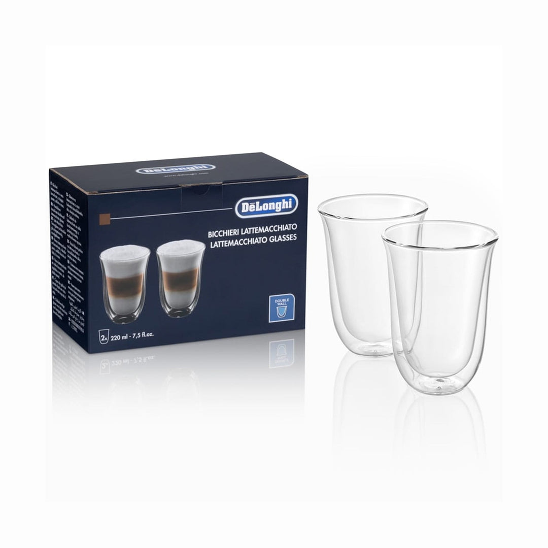 DeLonghi Bicchieri Glass Latte Macchiato Cups, Set of 2