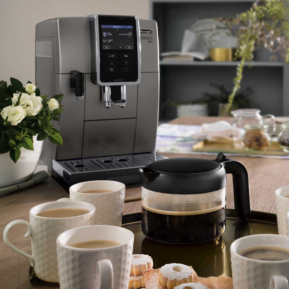 DeLonghi Dinamica Plus Connected Automatic Espresso Machine #ECAM37095 –  ECS Coffee