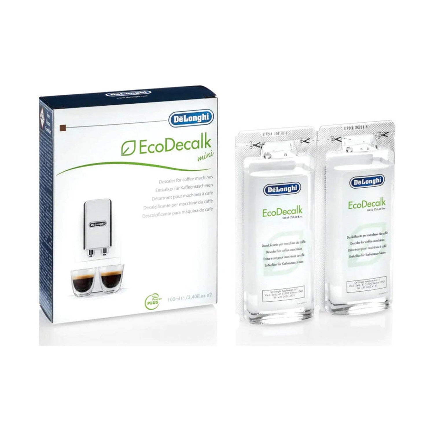 DeLonghi EcoDecalk Descaler Liquid, 2 Pack, 100mL