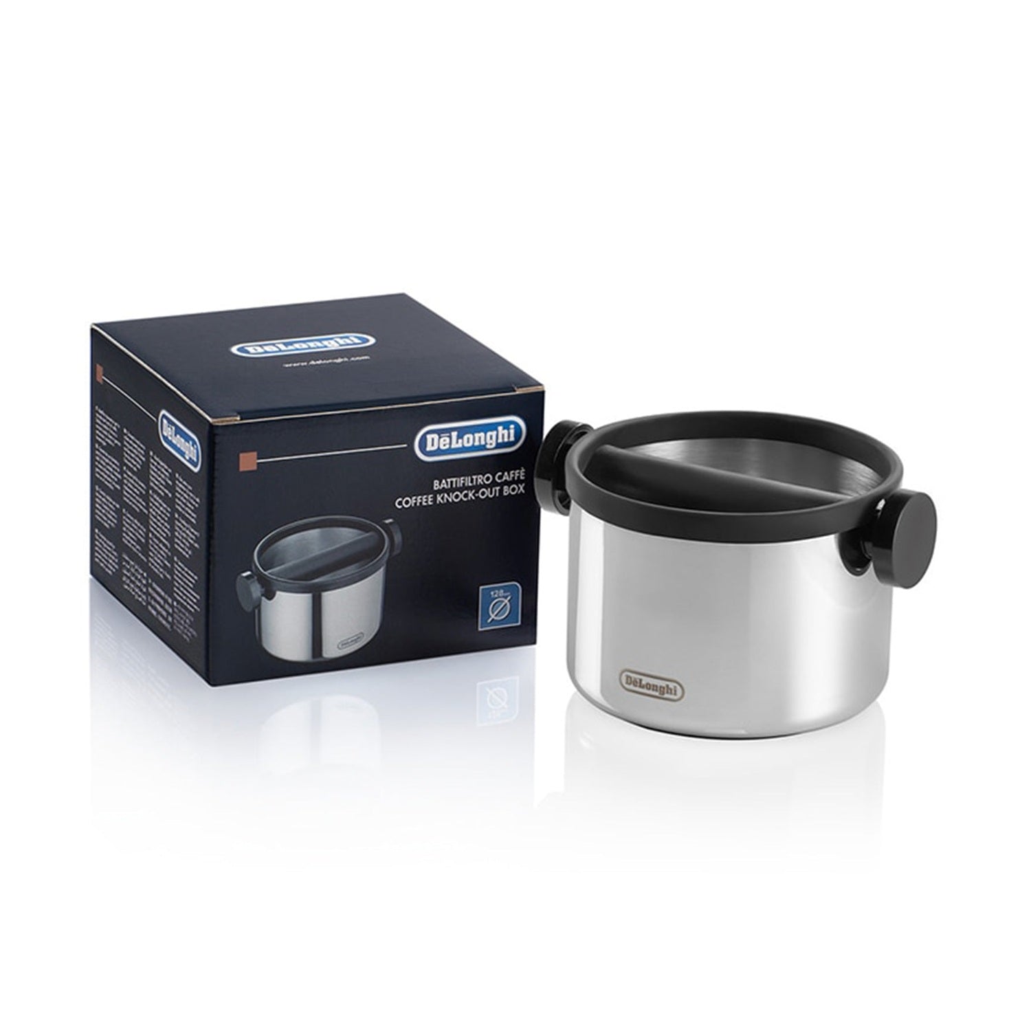 DeLonghi Large Knock Box, Stainless Steel