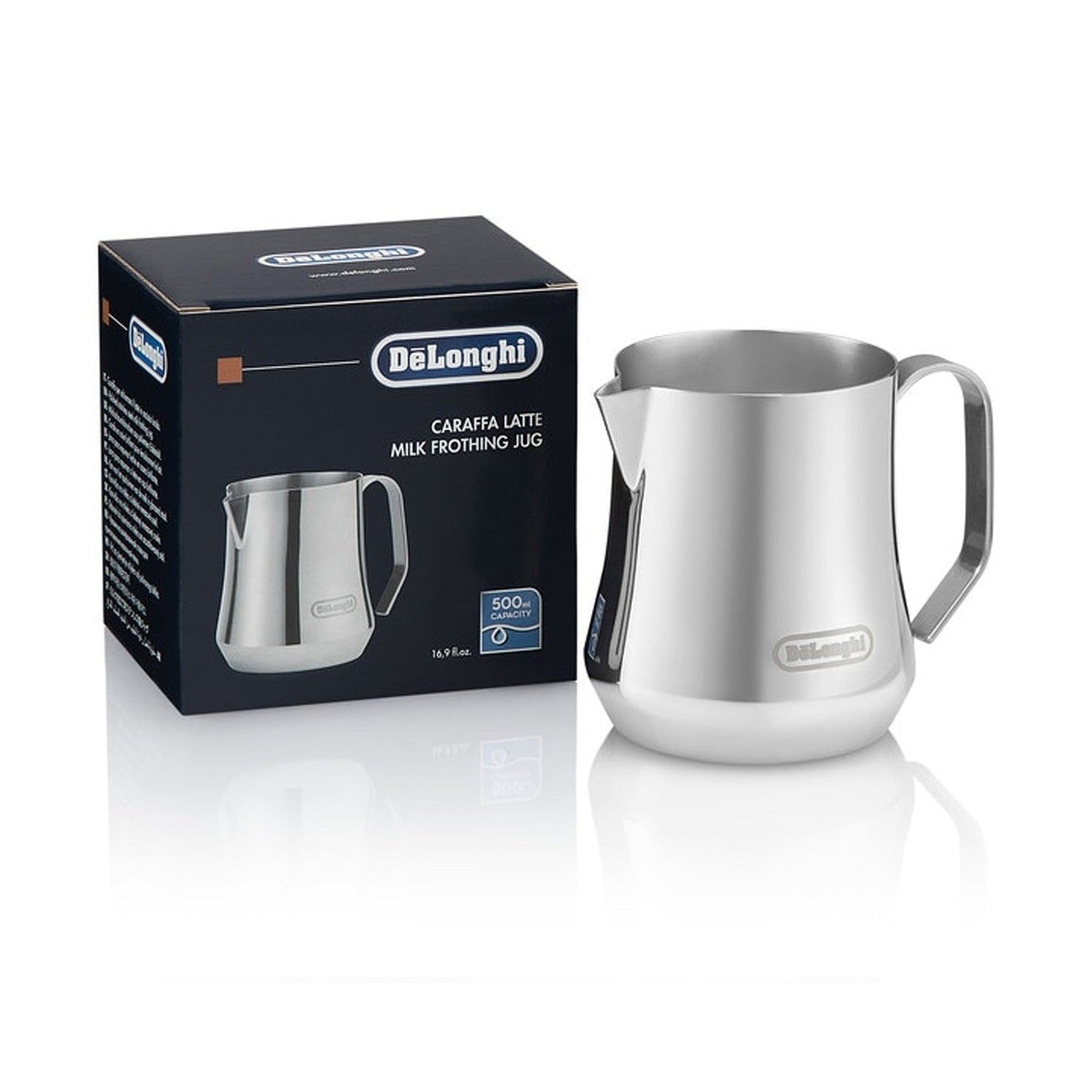 DeLonghi Stainless Steel Milk Frothing Pitcher, 17 oz.