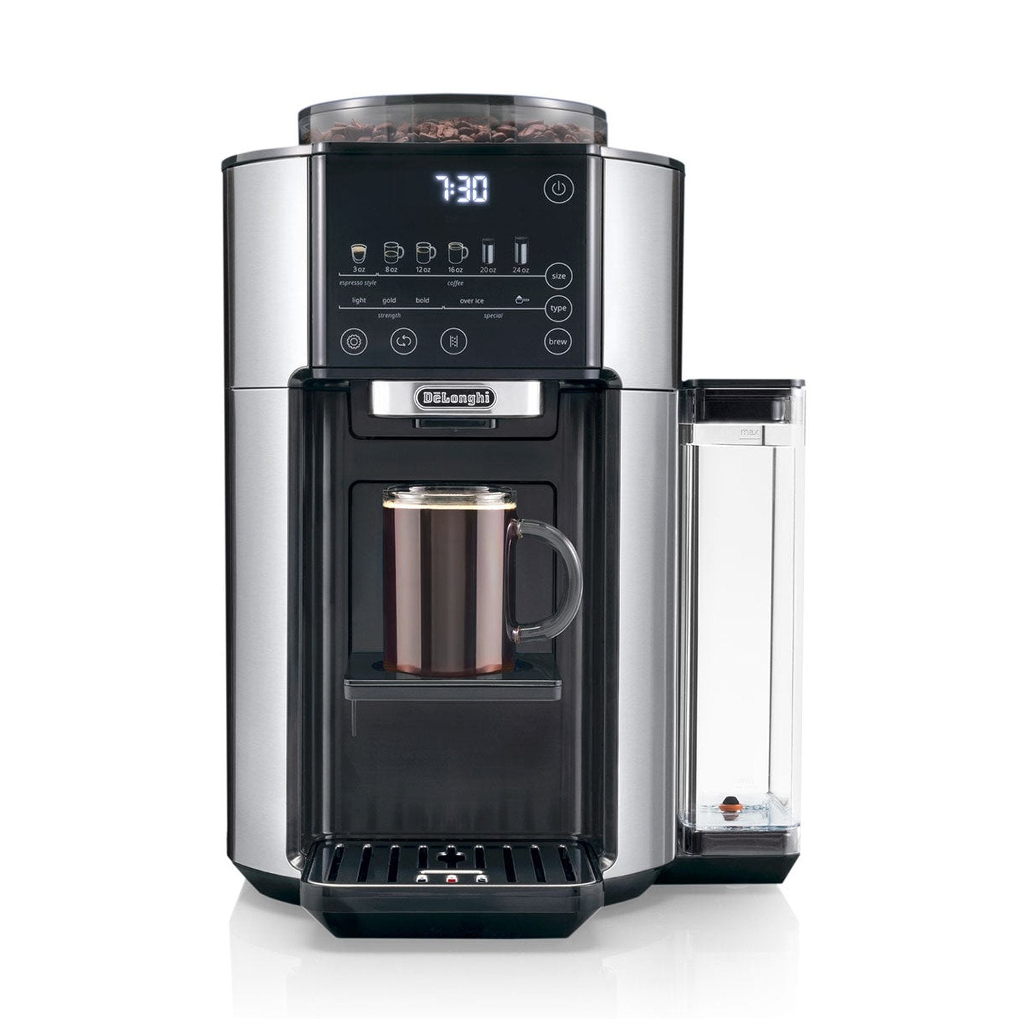 DeLonghi TrueBrew Automatic Coffee Machine, Stainless