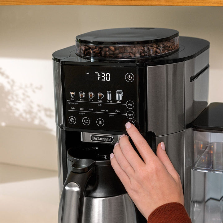 DeLonghi TrueBrew Automatic Coffee Machine, Stainless with Thermal Carafe