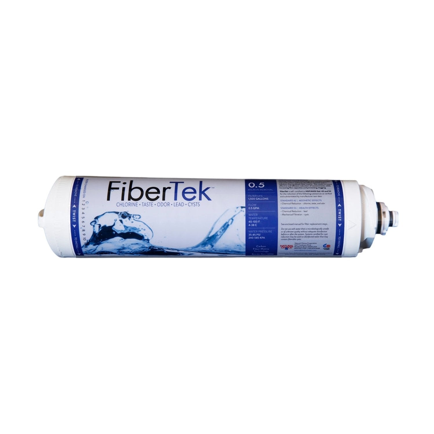 FiberTek Water Filter, 0.5 Micron
