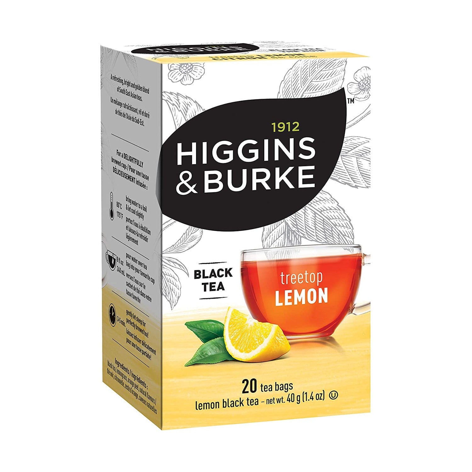 Higgins & Burke Treetop Lemon Filterbag Tea 20 Count