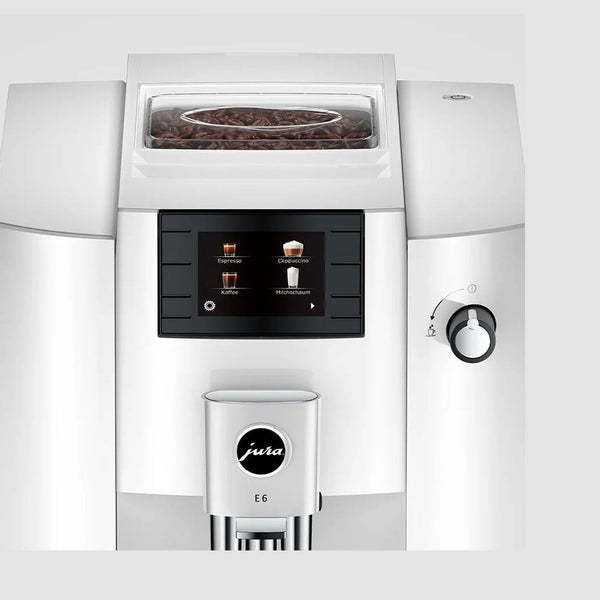 Jura E6 Automatic Espresso Machine, Piano White #15559