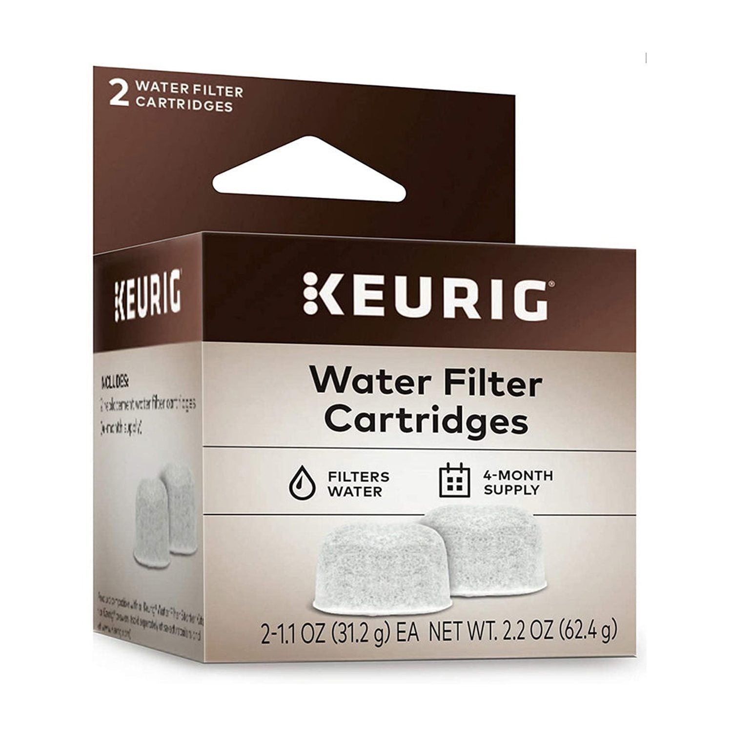 Keurig Water Filter Cartridge Refills, 2 Pack