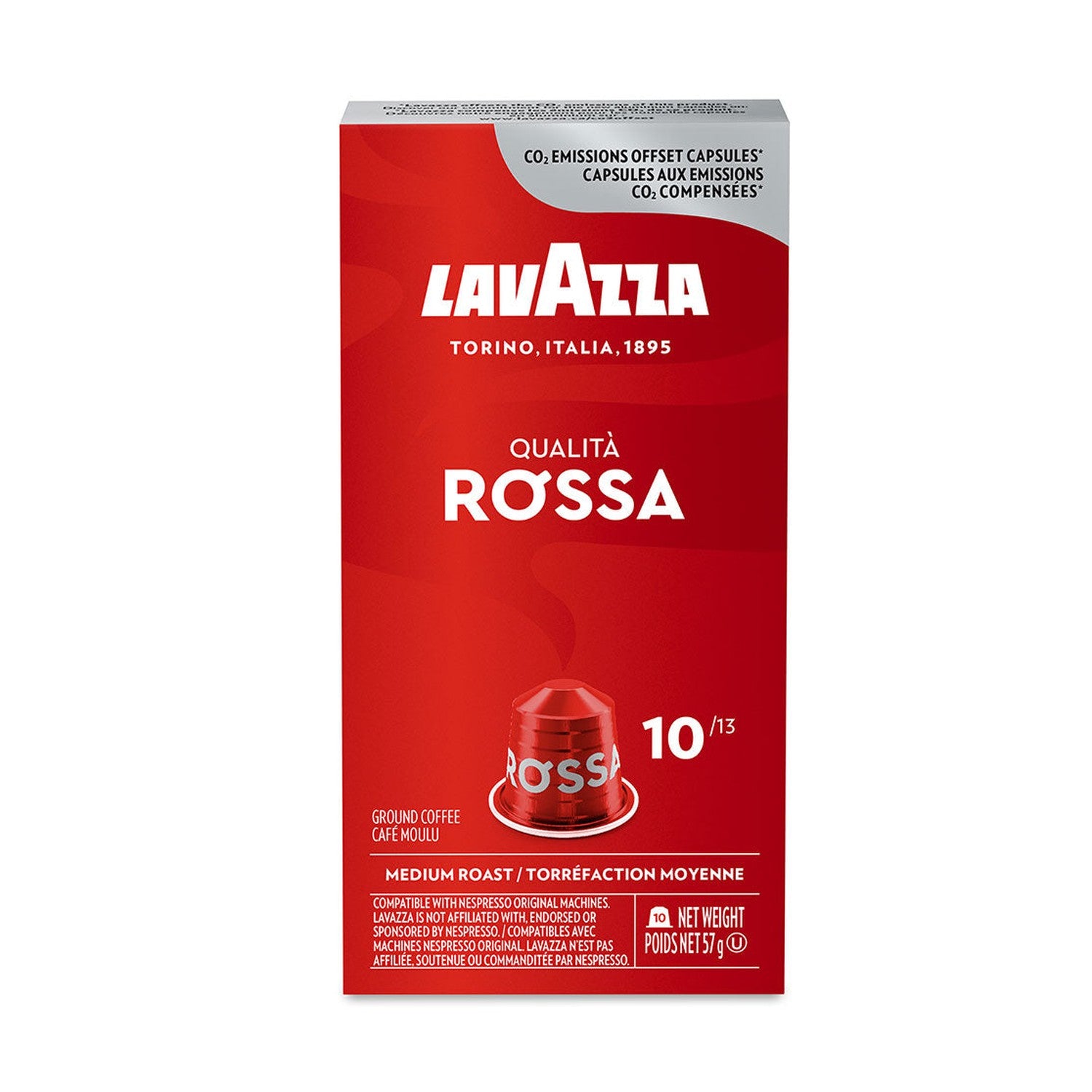 Lavazza Qualità Rossa Aluminum Nespresso Compatible Capsules 10 Pack