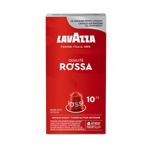 Lavazza Qualità Rossa Aluminum Nespresso Compatible Capsules 10 Pack