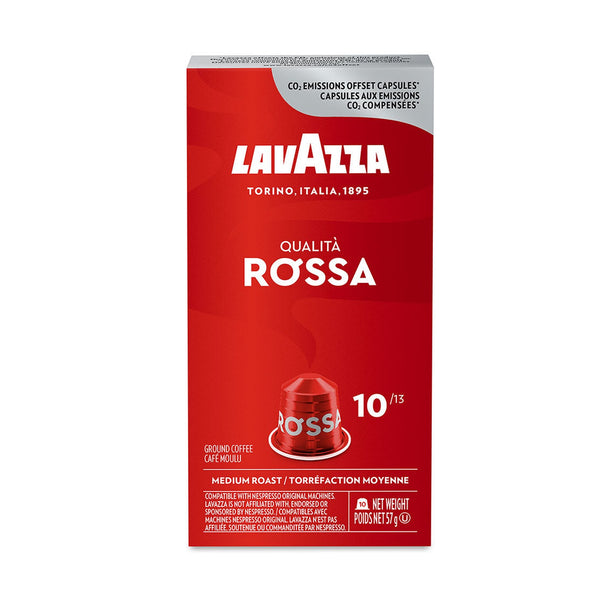 Lavazza Qualità Rossa Aluminum Nespresso Compatible Capsules 10 Pack