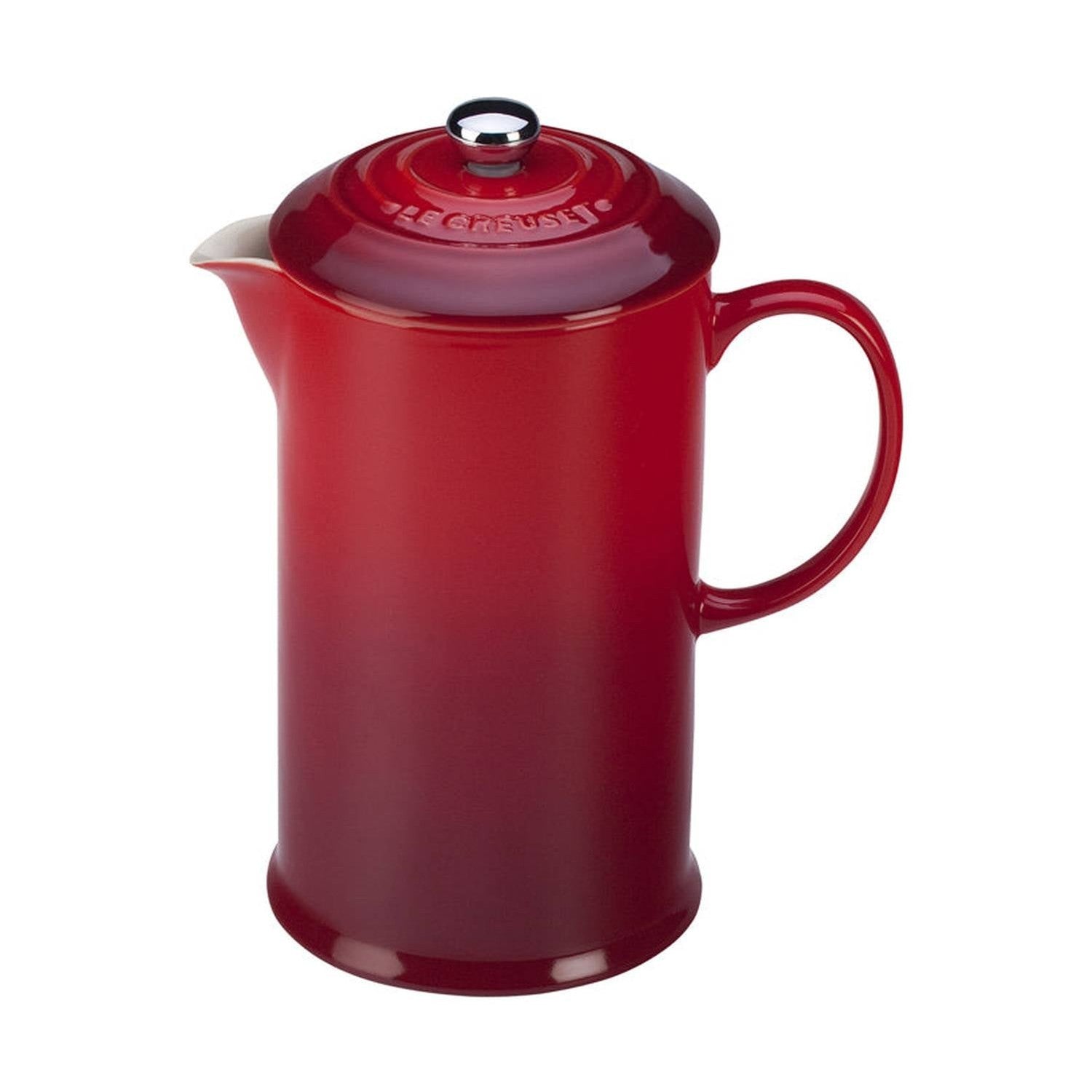 Le Creuset Cafe Stoneware 1L French Press, Cerise