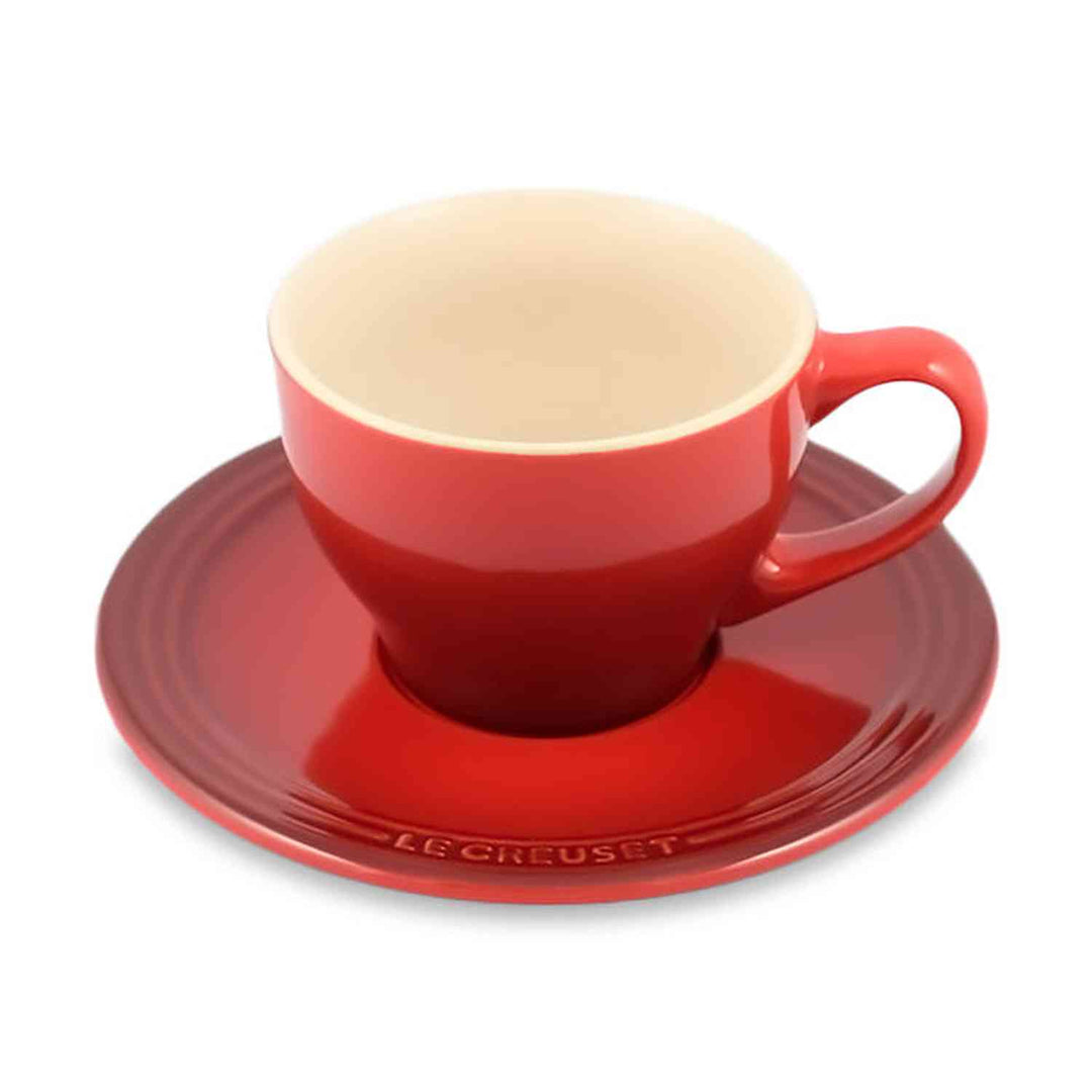 Le Creuset Stoneware Cappuccino Cups, Set of 2 - Cerise