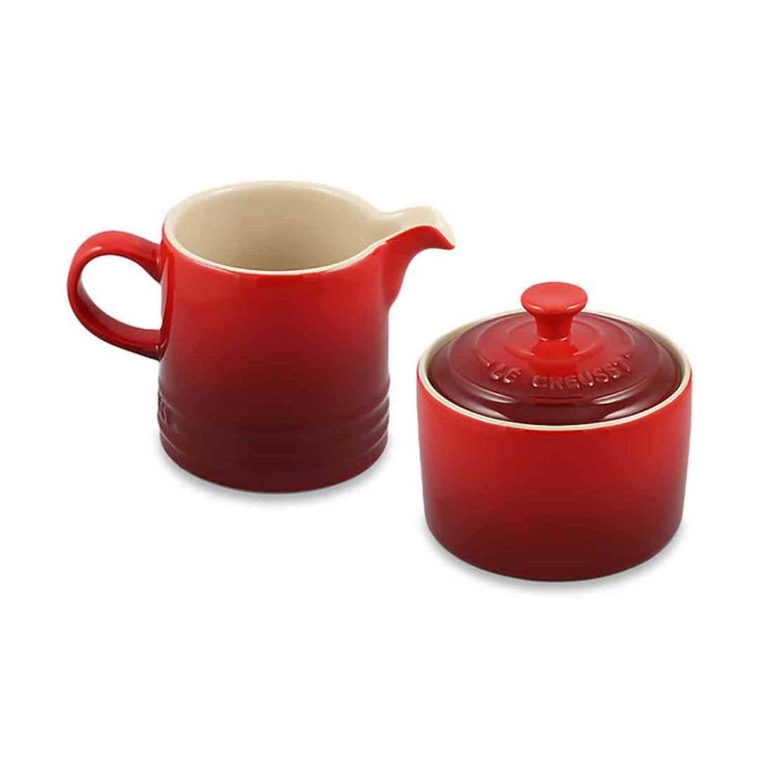 Le Creuset Stoneware Cream &amp; Sugar Set - Cerise