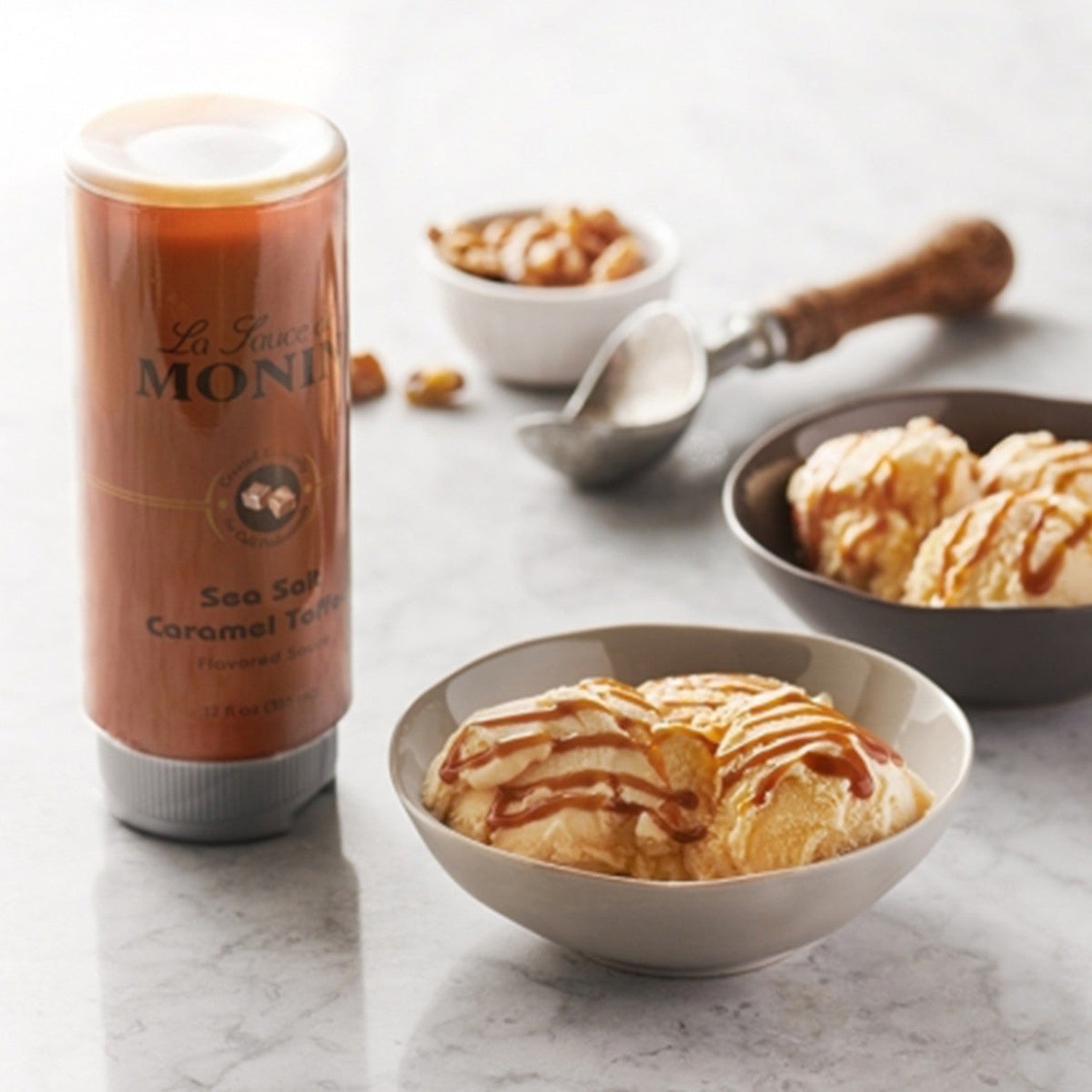 Monin Sea Salt Caramel Toffee Sauce, 12 oz.