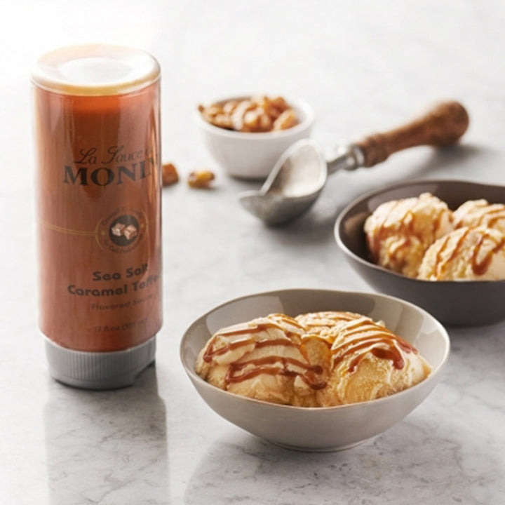 Monin Sea Salt Caramel Toffee Sauce, 12 oz.
