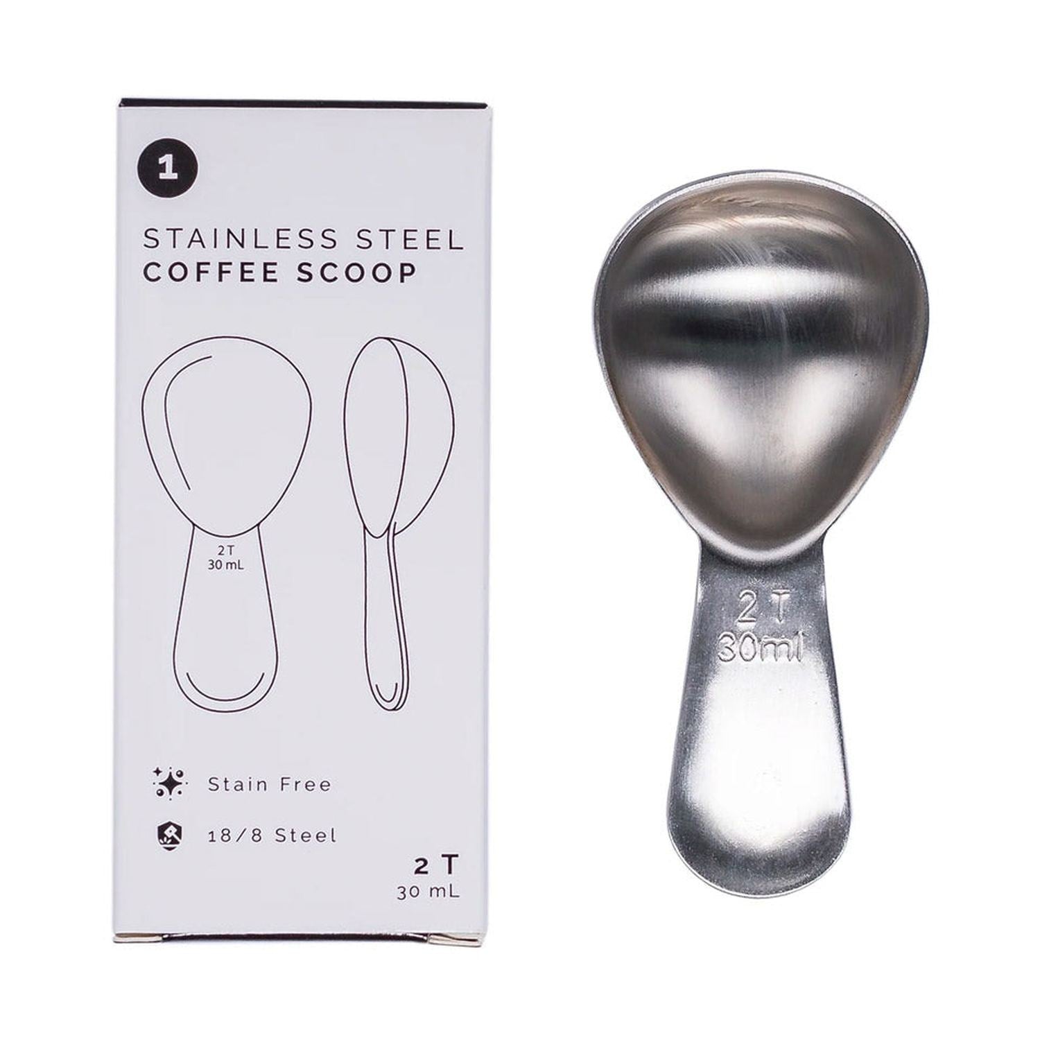 Planetary Design 2tbs/30ml Coffee Scoop, Brushed Steel