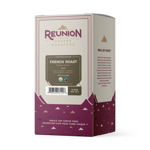 Reunion Coffee Roasters Organic French Roast Coffee Pods, 16 Pack