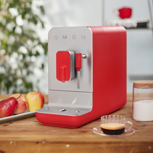 Smeg Super Automatic Espresso Machine with Steam Wand, Matte Red #BCC02RDMUS