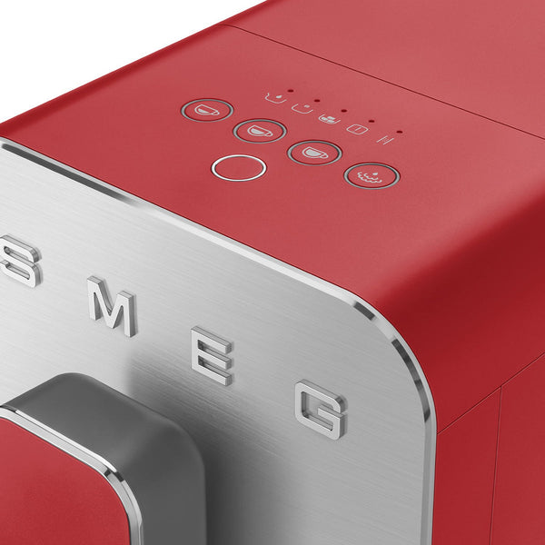 Smeg Super Automatic Espresso Machine with Steam Wand, Matte Red #BCC02RDMUS