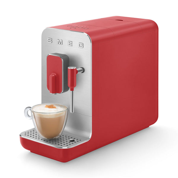 Smeg Super Automatic Espresso Machine with Steam Wand, Matte Red #BCC02RDMUS
