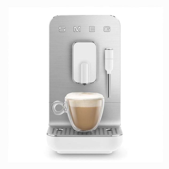 Smeg Super Automatic Espresso Machine with Steam Wand, Matte White 