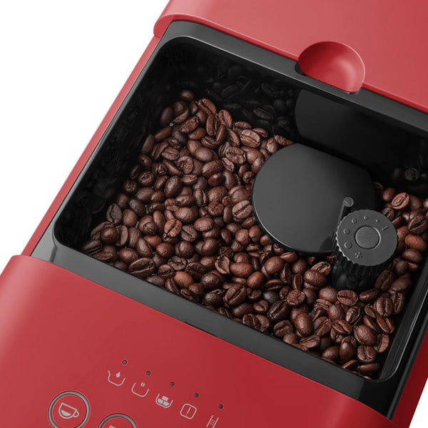 Smeg Super Automatic Espresso Machine with Steam Wand, Matte Red #BCC02RDMUS