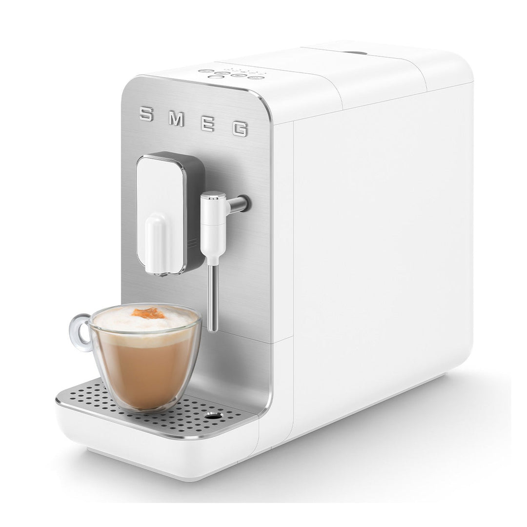 Smeg Super Automatic Espresso Machine with Steam Wand, Matte White 