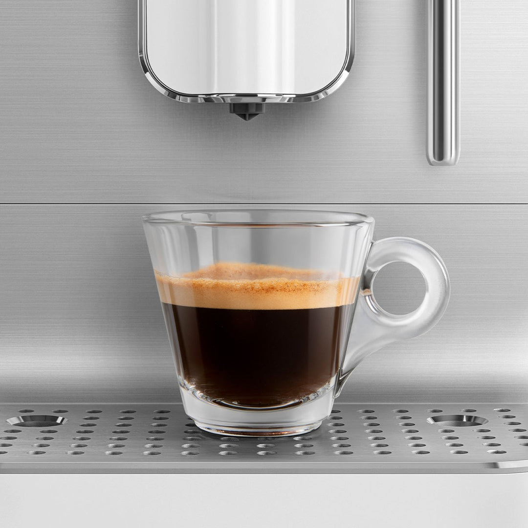 Smeg Super Automatic Espresso Machine with Steam Wand, Matte White 