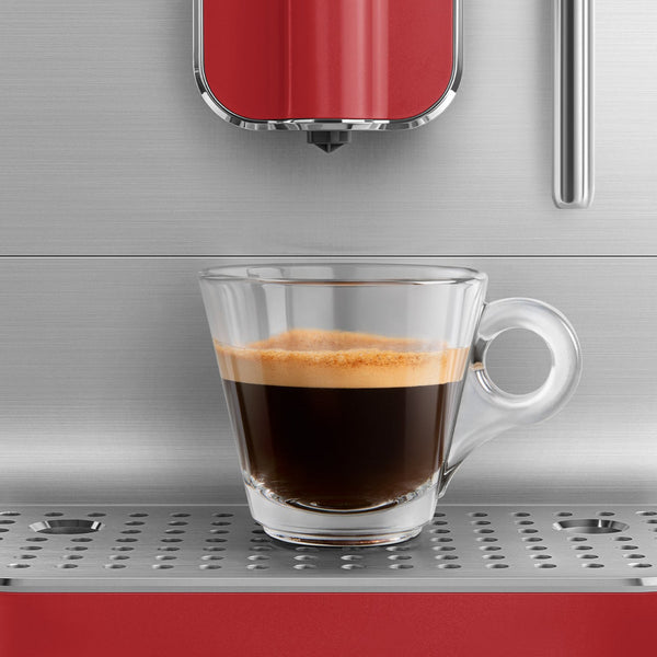 Smeg Super Automatic Espresso Machine with Steam Wand, Matte Red #BCC02RDMUS