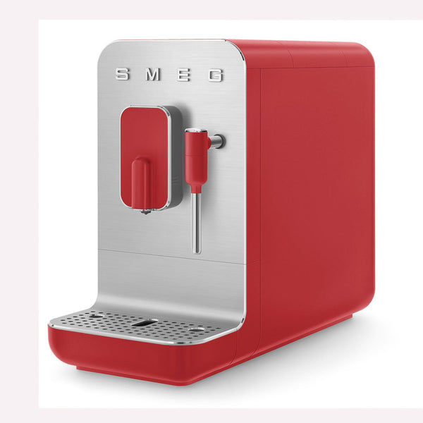 Smeg Super Automatic Espresso Machine with Steam Wand, Matte Red #BCC02RDMUS
