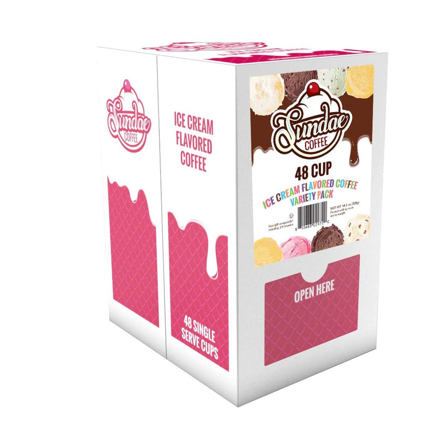 Sundae Ice Cream Flavoured Variety Single Serve Coffee, 48 Pack