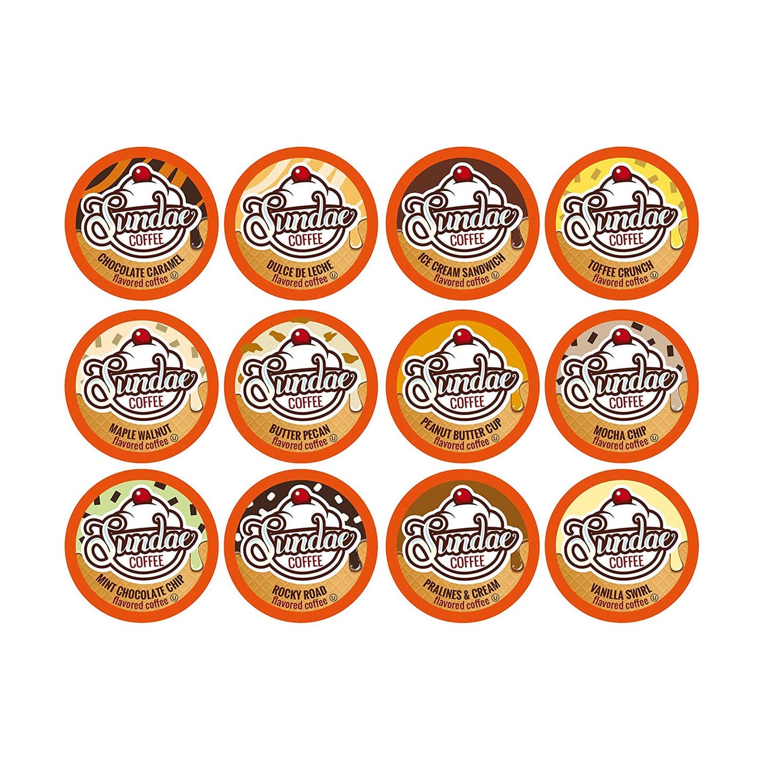 Sundae Ice Cream Flavoured Variety Single Serve Coffee, 48 Pack