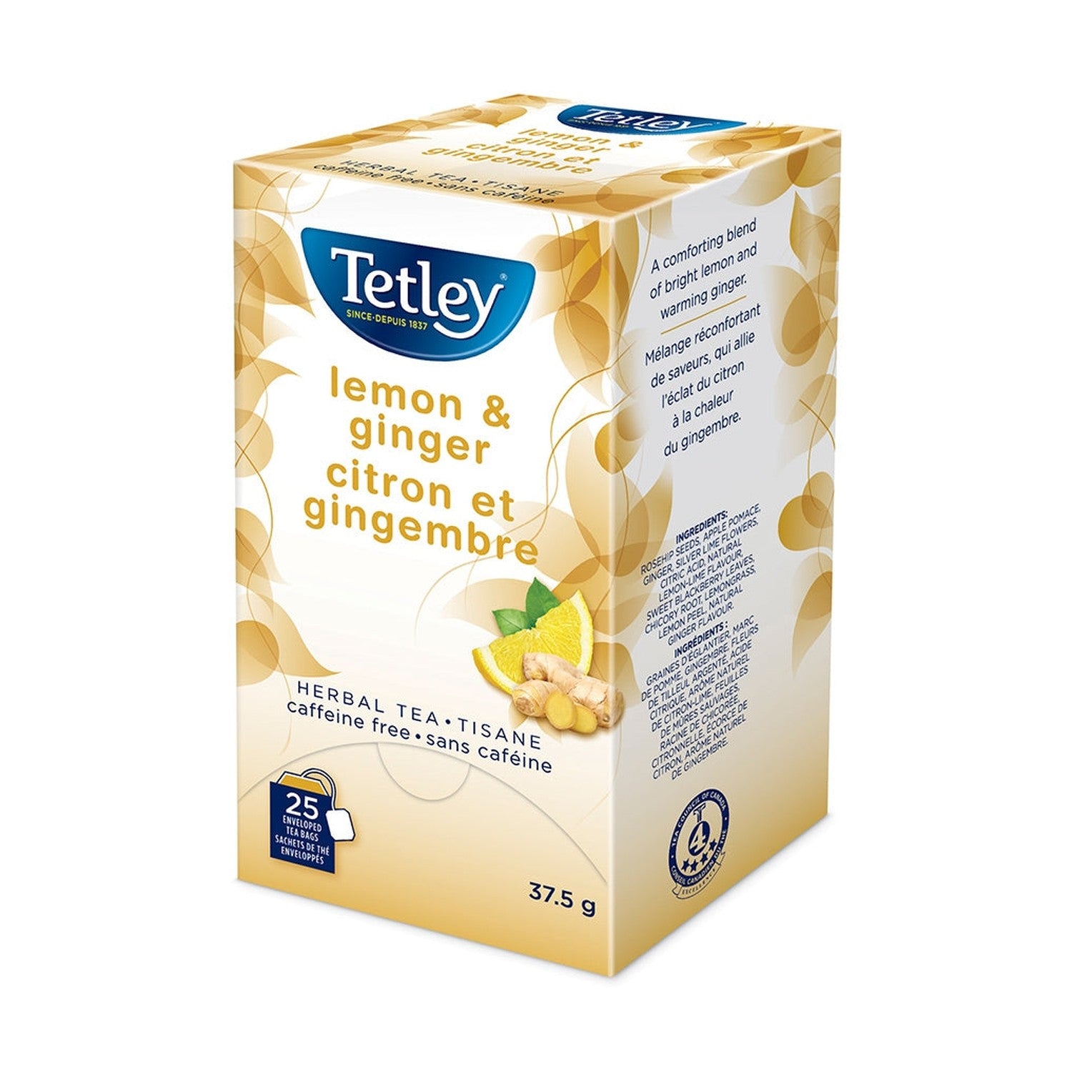 Tetley Lemon & Ginger Tea 25 Count
