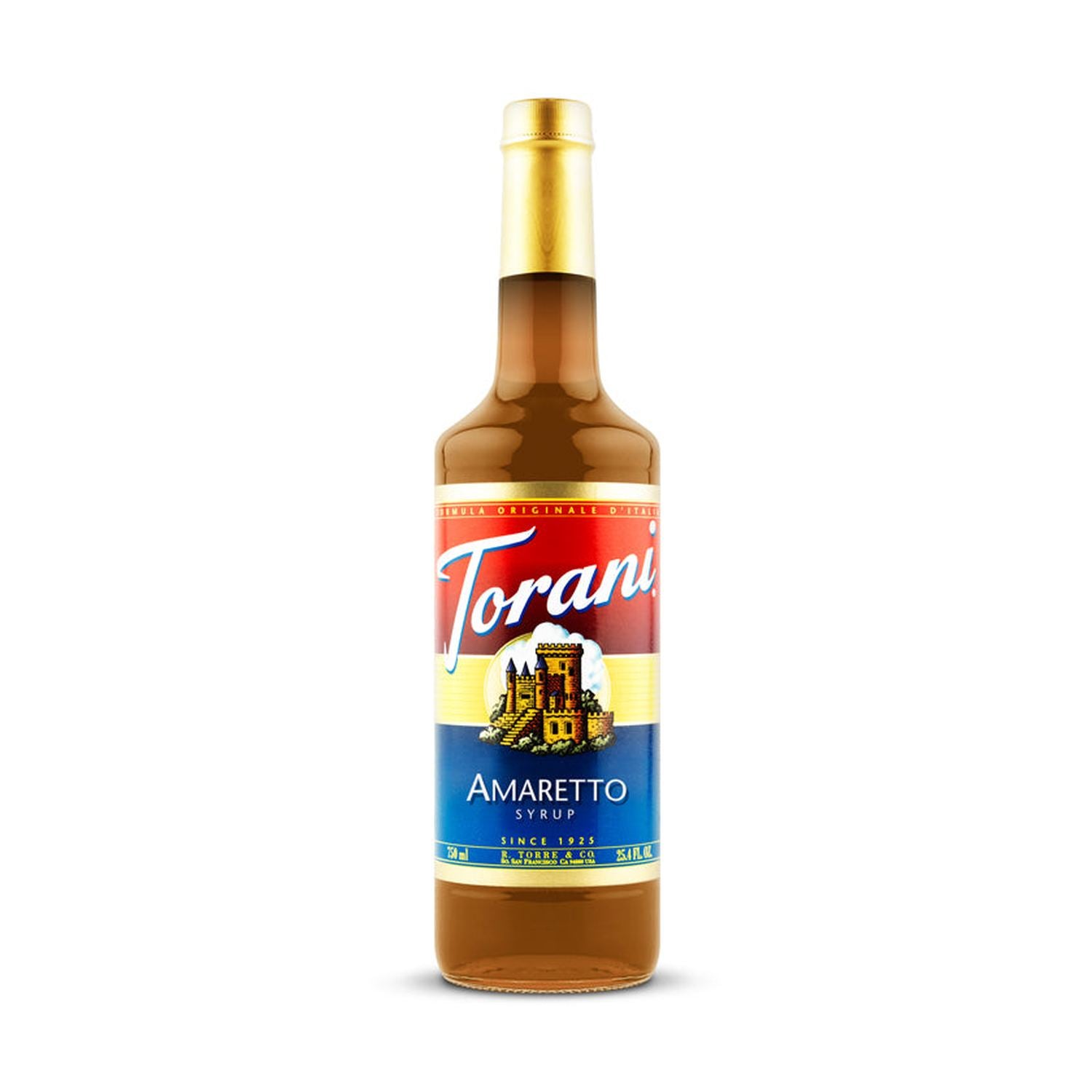 Torani Amaretto Syrup 750ml Glass Bottle