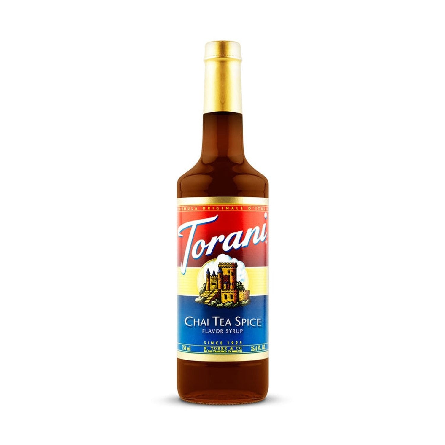 Torani Chai Tea Spice Syrup 750ml Glass Bottle