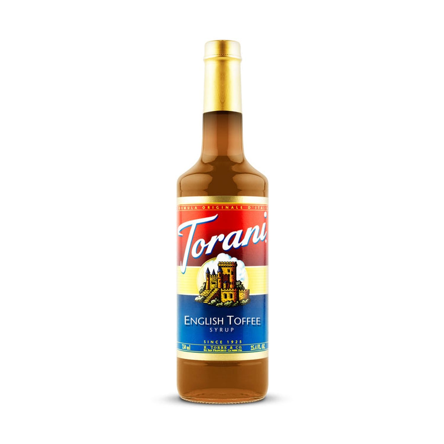 Torani English Toffee Syrup 750ml Glass Bottle