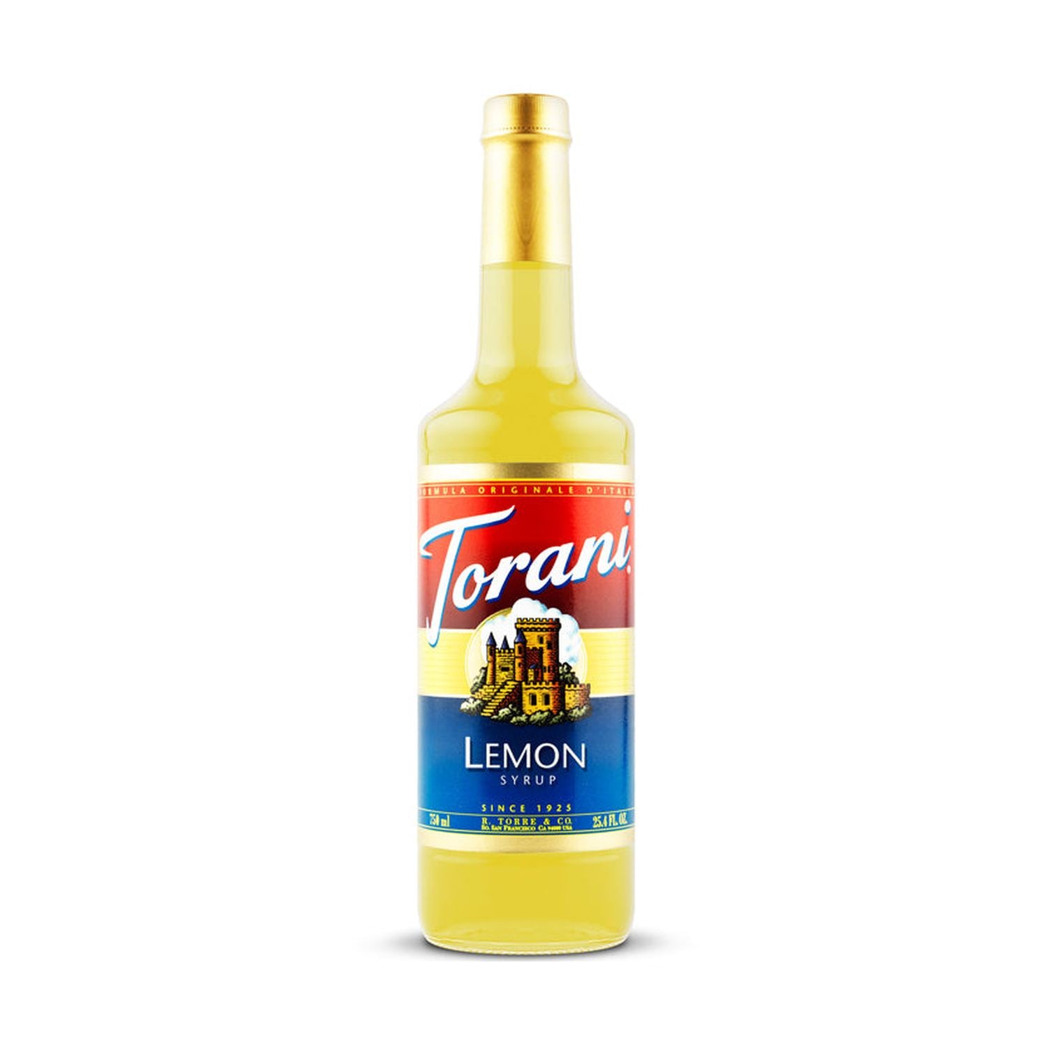 Torani Lemon Syrup 750ml Glass Bottle