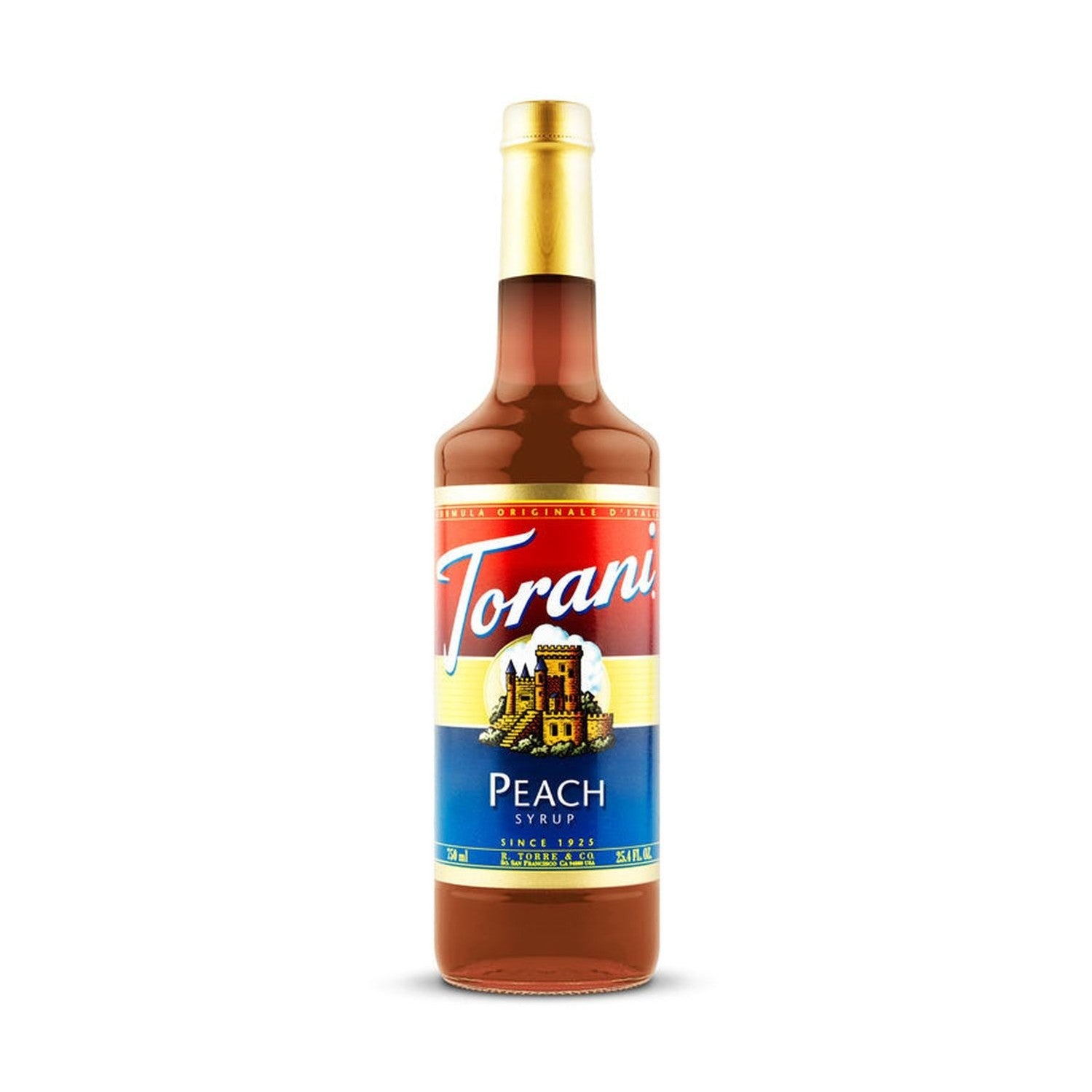 Torani Peach Syrup, 750ml Plastic Bottle