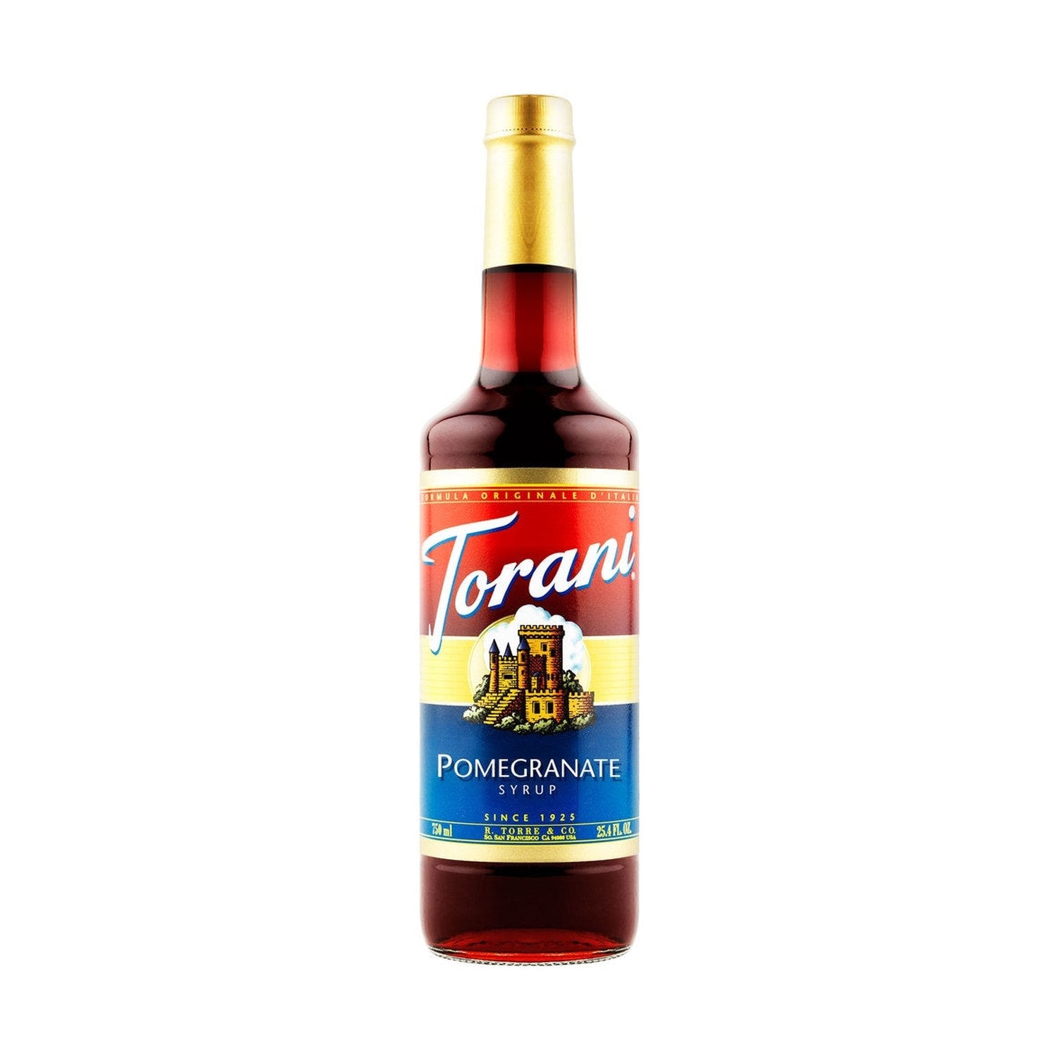 Torani Pomegranate Syrup, 750ml Glass Bottle