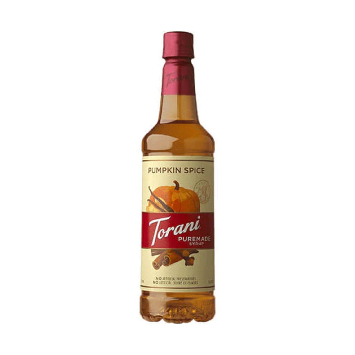 Torani Pumpkin Spice Puremade Syrup 750ml Plastic Bottle