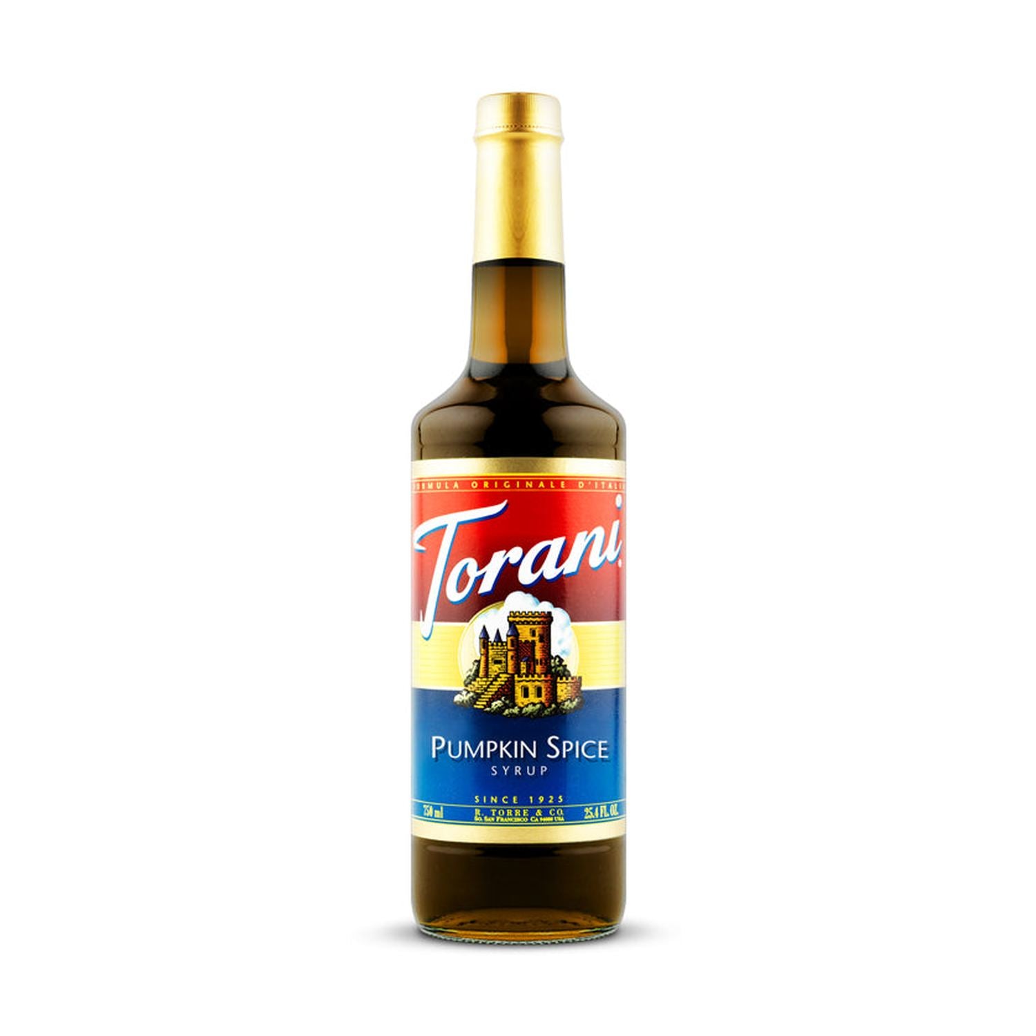 Torani Pumpkin Spice Syrup 750ml Glass Bottle