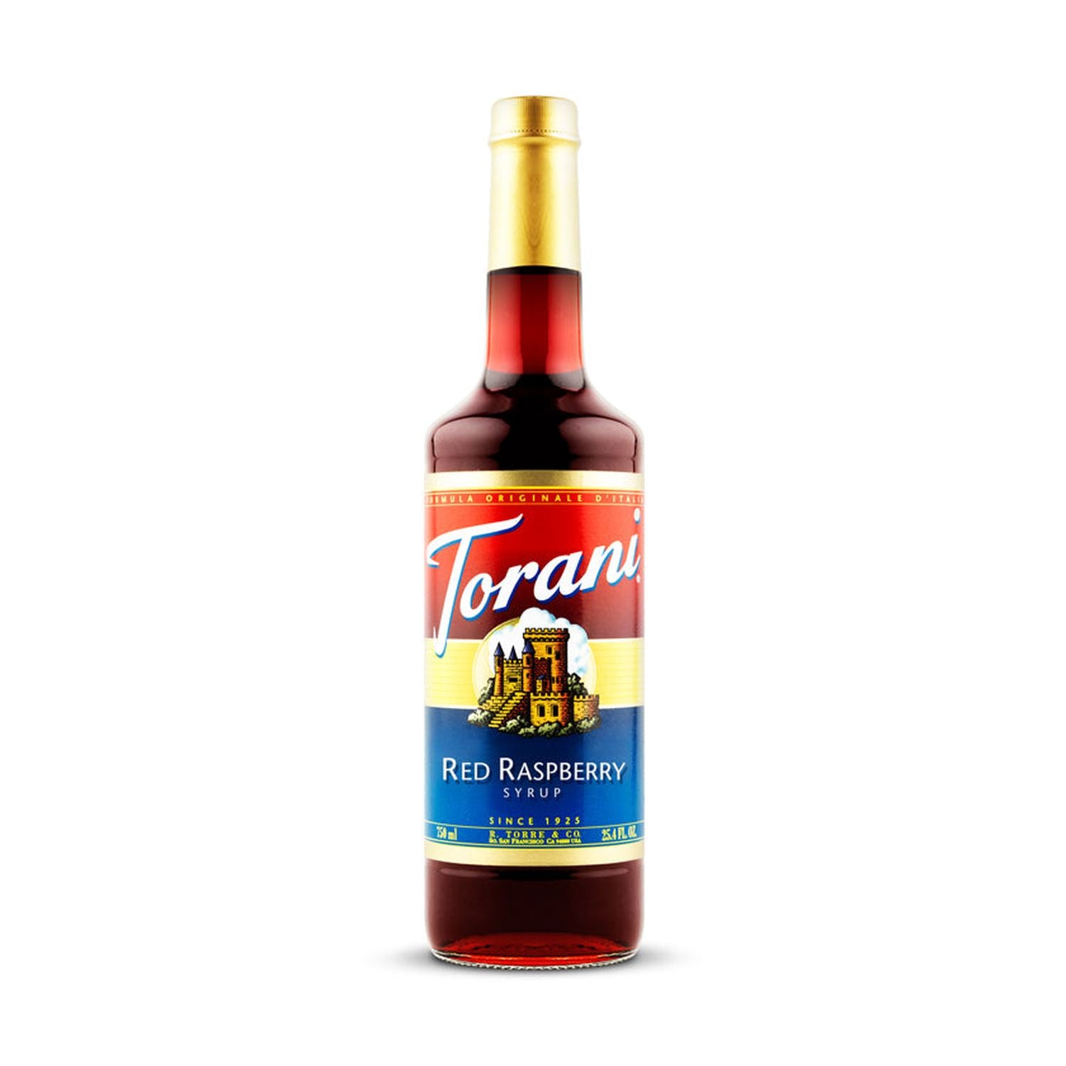 Torani Red Raspberry Syrup 750ml Glass Bottle
