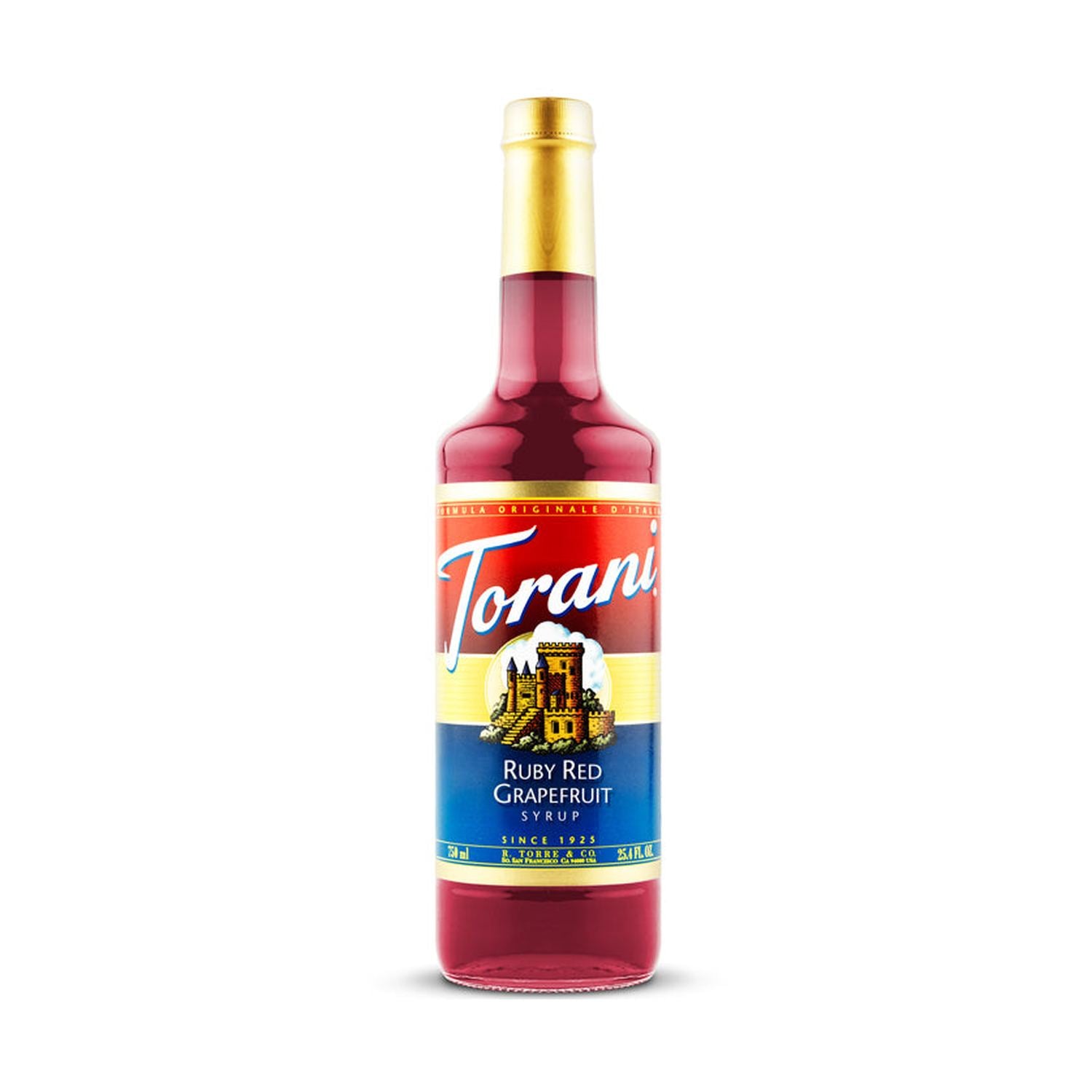 Torani Ruby Red Grapefruit Syrup, 750ml Glass Bottle