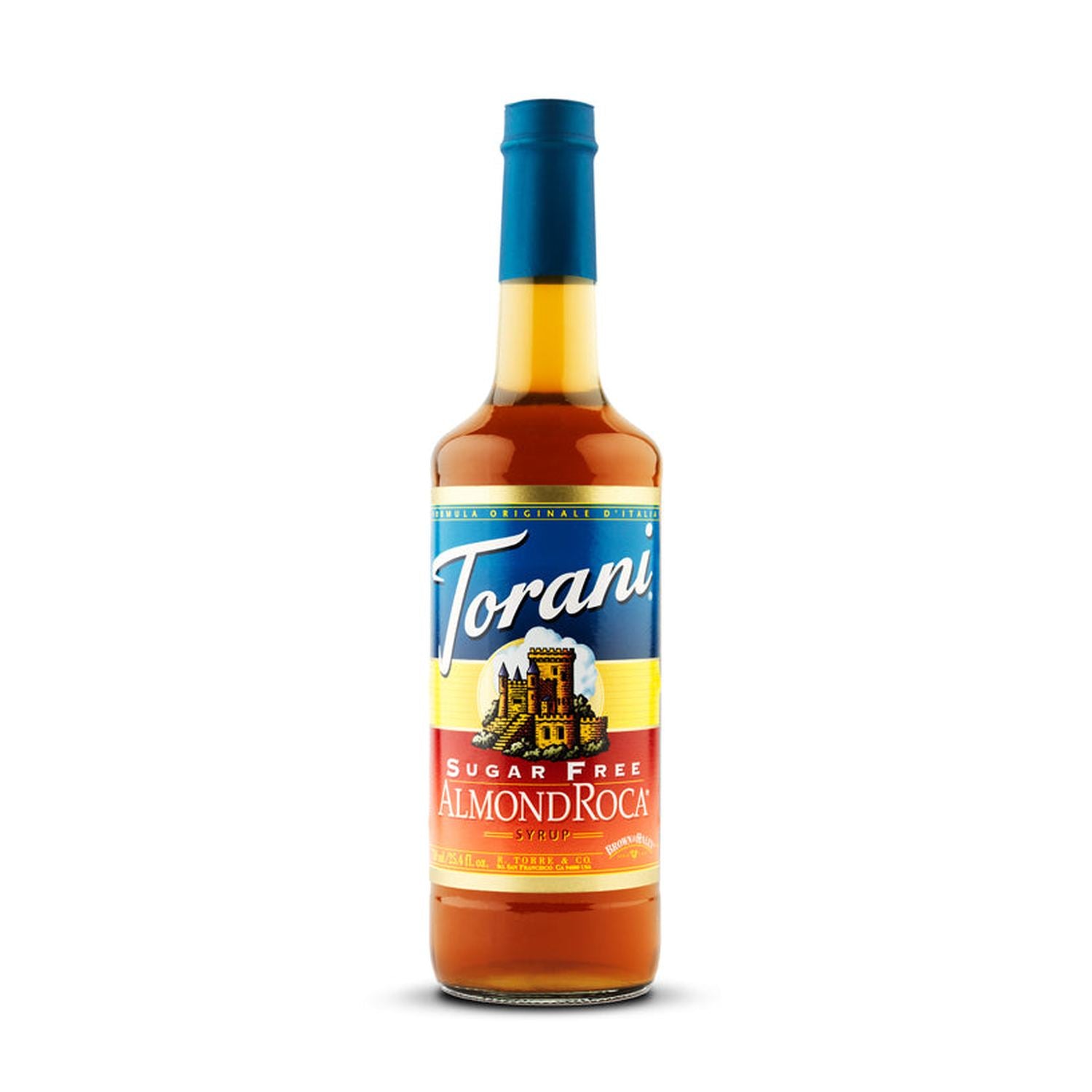 Torani Sugar Free Almond Roca Syrup 750ml Glass Bottle