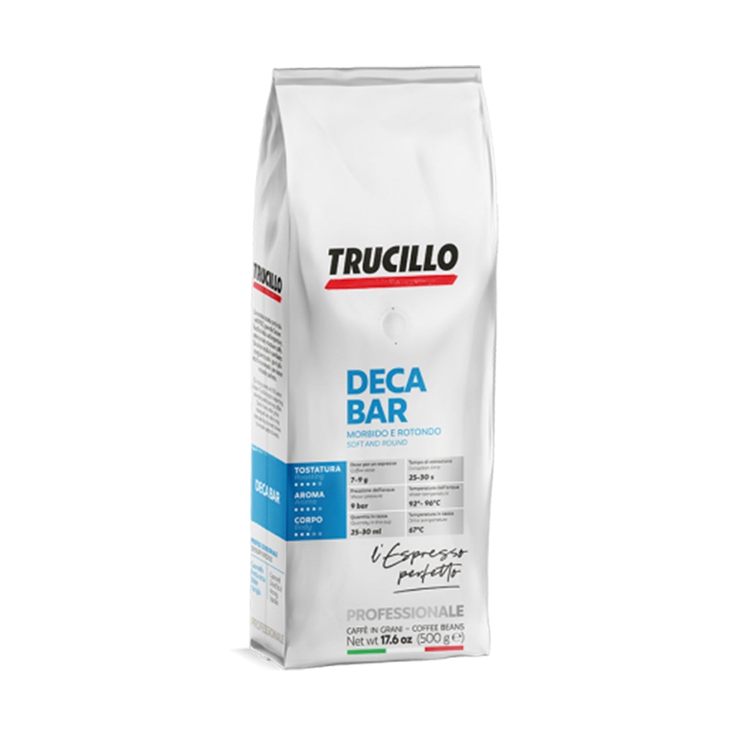 Trucillo Espresso Deca Whole Bean Coffee 500g