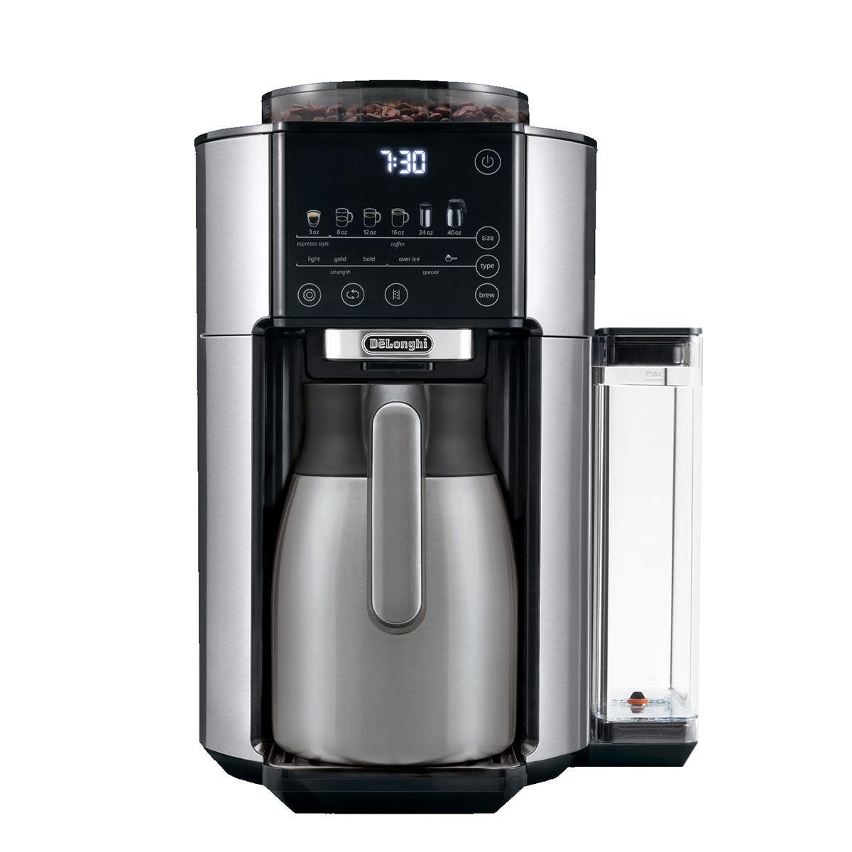 DeLonghi TrueBrew Automatic Coffee Machine, Stainless with Thermal