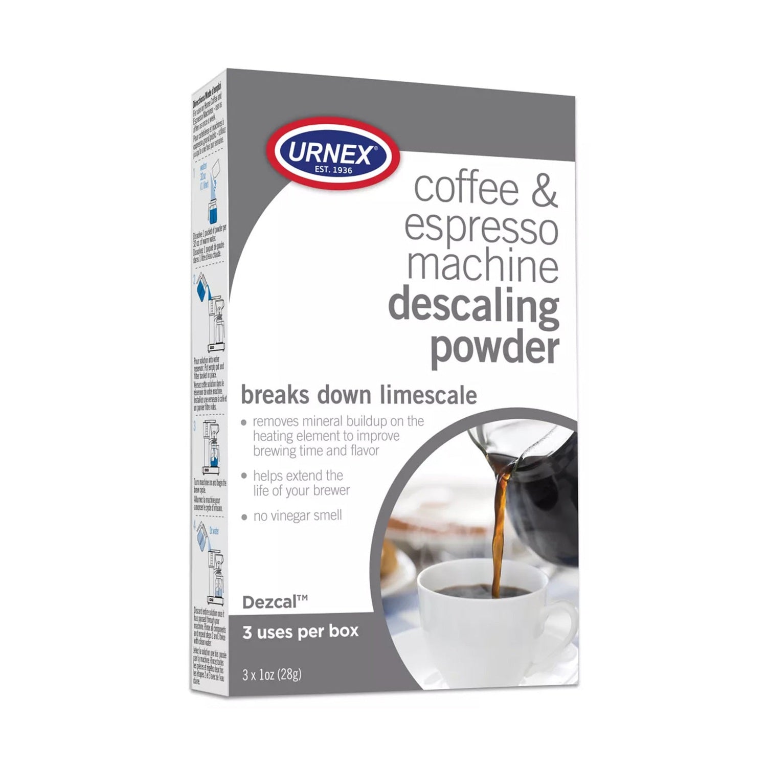 Urnex Dezcal™ Coffee & Espresso Machine Descaling Powder, 3 Pack