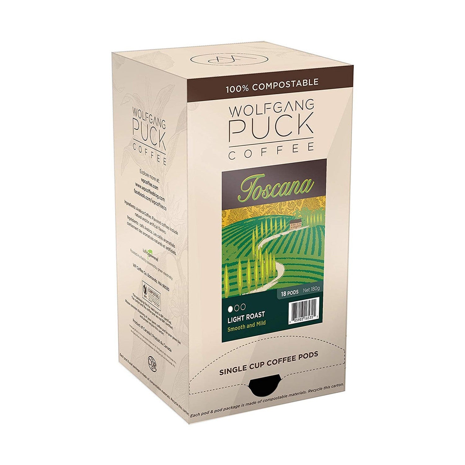 Wolfgang Puck Toscana Coffee Pods, 18 Pack